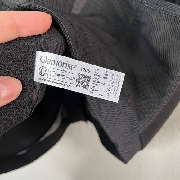 Glamorise Black 40I Magic Lift Front Closure Posture Wireless Bra 1265 - Picture 5 of 6